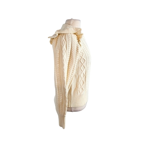 NWT Madewell Hollydene Ruffle Shoulder Pullover Sweater in Antique Cream - Picture 4 of 10
